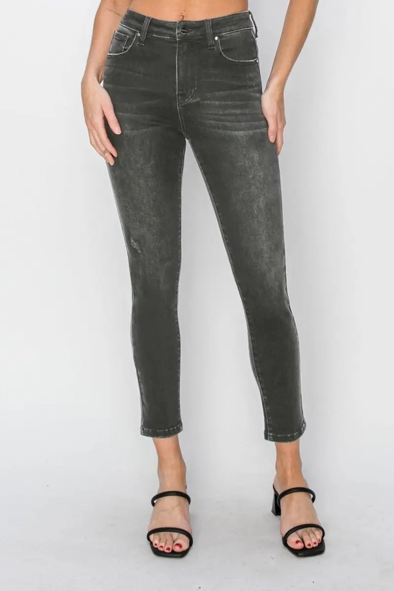 RISEN Full Size High Rise Ankle Skinny Jeans for Women - Love Salve